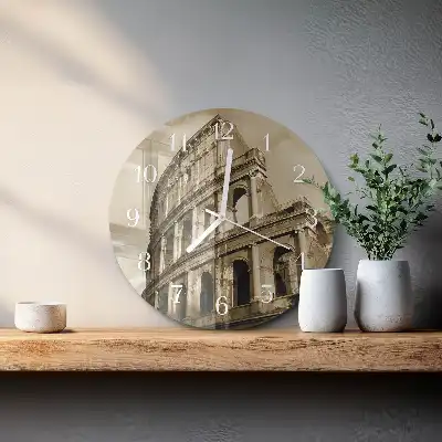 Relógio de decoração redondo O Coliseu em sépia