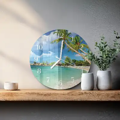 Relógio de decoração redondo Palmeiras na praia