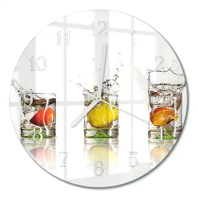 Relógio de parede redondo Taças de frutas