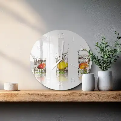 Relógio de parede redondo Taças de frutas
