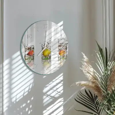 Relógio de parede redondo Taças de frutas