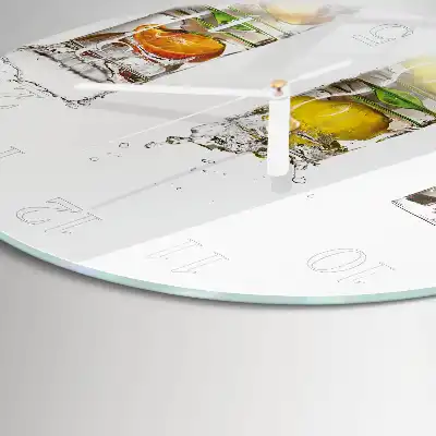 Relógio de parede redondo Taças de frutas