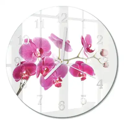 Relógio de decoração redondo Orquídea