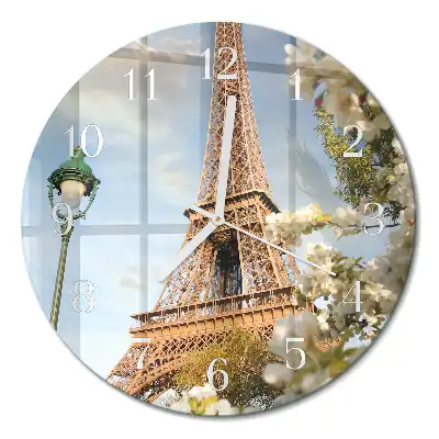Relógio de decoração redondo Torre Eiffel Paris