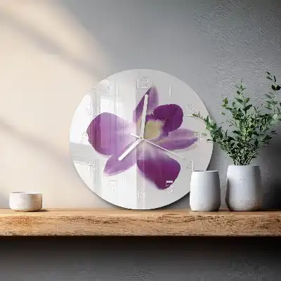 Relógio de decoração redondo Flor de orquídea