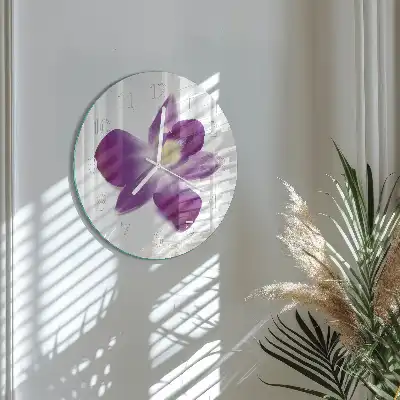 Relógio de decoração redondo Flor de orquídea