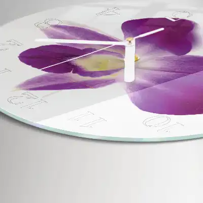 Relógio de decoração redondo Flor de orquídea