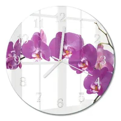 Relógio de parede redondo Orquídea