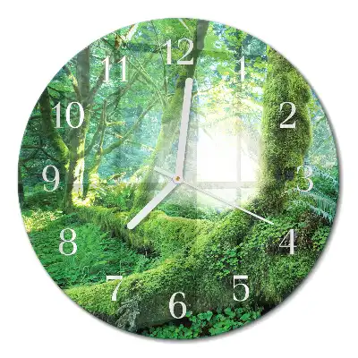 Relógio de decoração redondo musgo da floresta
