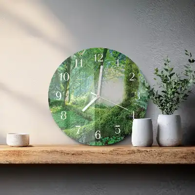 Relógio de decoração redondo musgo da floresta