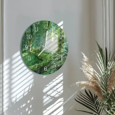 Relógio de decoração redondo musgo da floresta