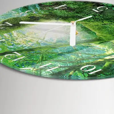 Relógio de decoração redondo musgo da floresta