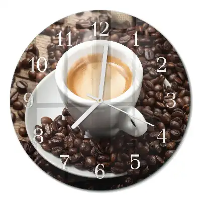 Relógio de decoração redondo Uma xícara de café