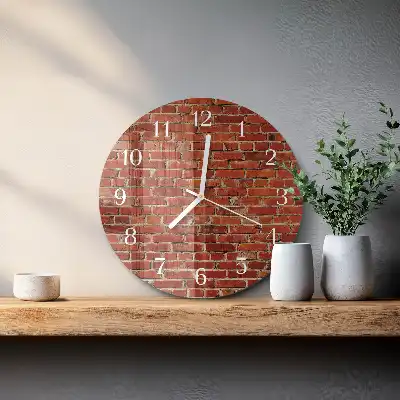 Relógio de decoração redondo Parede de tijolos
