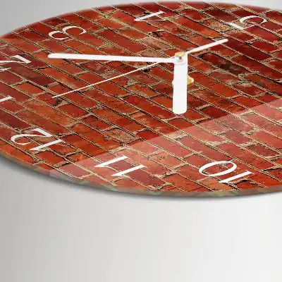 Relógio de decoração redondo Parede de tijolos