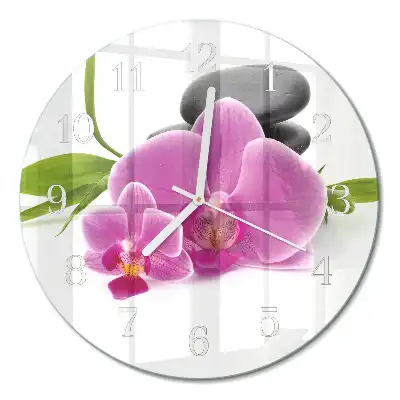 Relógio de decoração redondo Orquídea