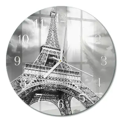 Relógio de decoração redondo Torre Eiffel Paris