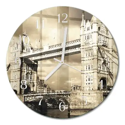 Relógio redondo Ponte de Londres em sépia