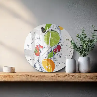 Relógio de decoração redondo Fruta limão