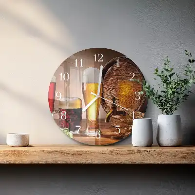 Relógio de decoração redondo Um barril de cerveja