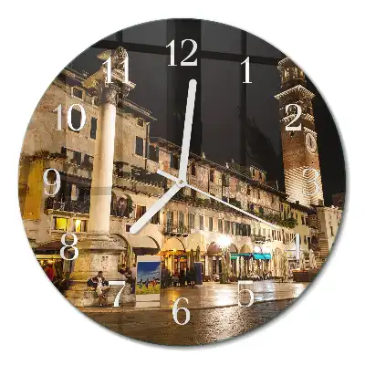 Relógio de parede redondo Cidade noturna