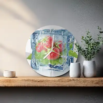 Relógio de decoração redondo Sorvete de morango