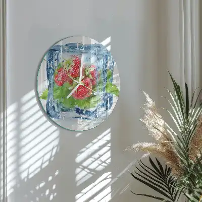 Relógio de decoração redondo Sorvete de morango
