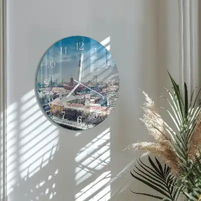 Relógio de decoração redondo Cidade de inverno