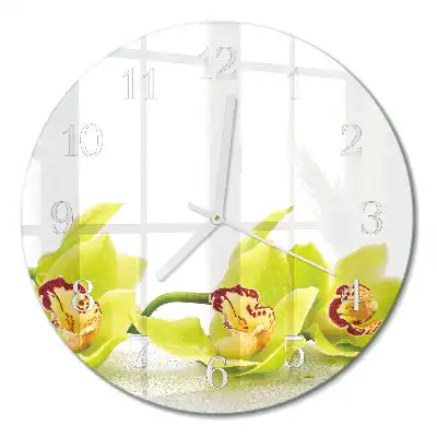 Relógio de decoração redondo Orquídea