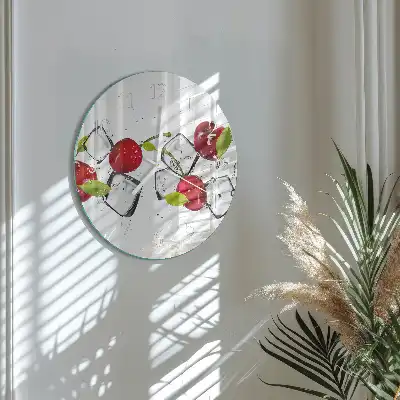 Relógio de decoração redondo Sorvete de cereja