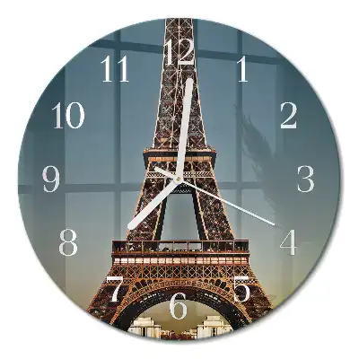 Relógio de parede redondo Torre Eiffel