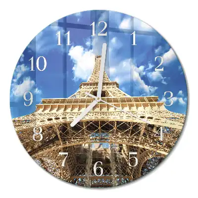 Relógio de decoração redondo Torre Eiffel