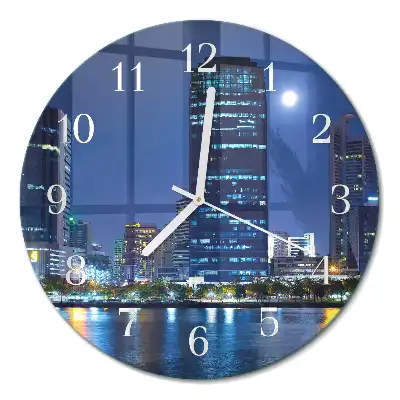 Relógio de parede redondo Cidade noturna