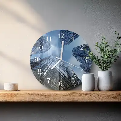 Relógio de decoração redondo Edifícios de vidro