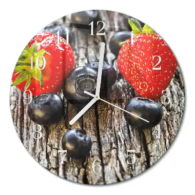 Relógio de parede redondo Frutas vermelhas