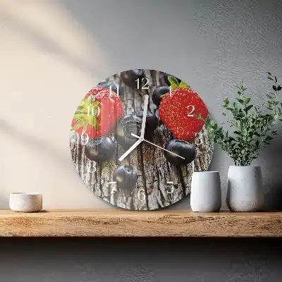 Relógio de parede redondo Frutas vermelhas