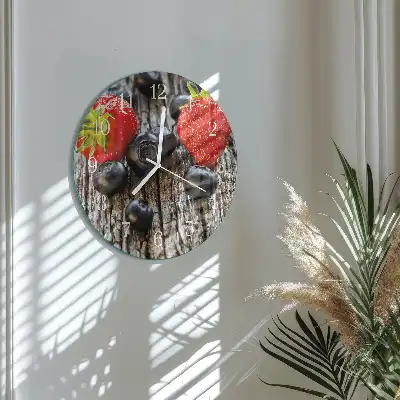 Relógio de parede redondo Frutas vermelhas