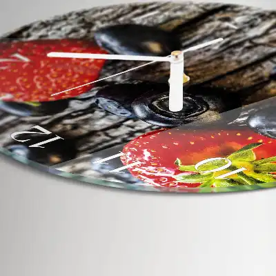 Relógio de parede redondo Frutas vermelhas
