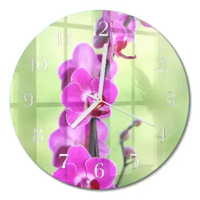 Relógio de parede redondo Orquídea
