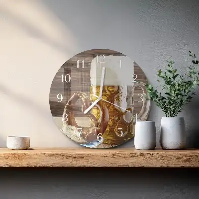 Relógio de decoração redondo Pretzel com cerveja