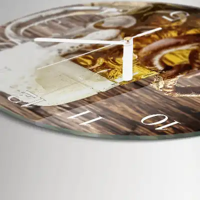 Relógio de decoração redondo Pretzel com cerveja