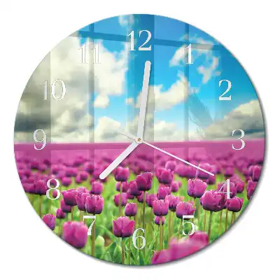 Relógio de parede redondo Tulipas