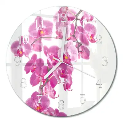 Relógio de parede redondo Orquídea