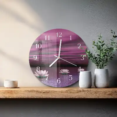 Relógio de decoração redondo Lírios de água