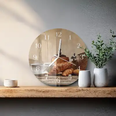 Relógio de parede redondo Croissants