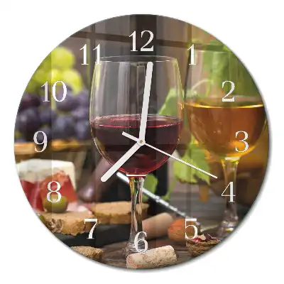 Relógio redondo Taças de vinho