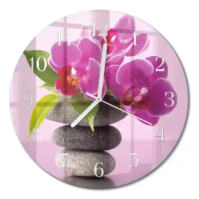 Relógio de decoração redondo Orquídea