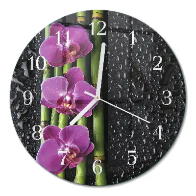 Relógio de parede redondo Orquídea