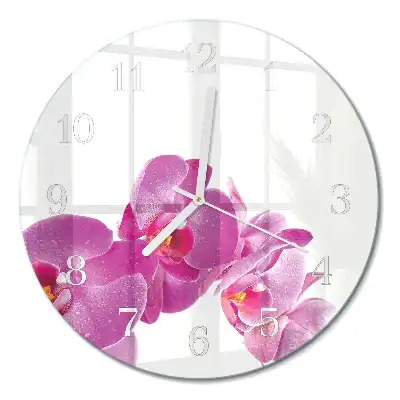 Relógio de decoração redondo Orquídea