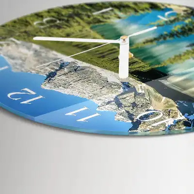 Relógio de parede redondo natureza das montanhas